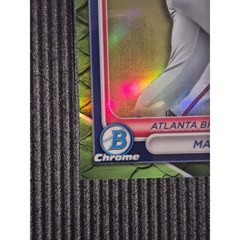 2024 Bowman Chrome Mario Baez #BCP-153 Reptilian Green Refractor /99 ATL Braves